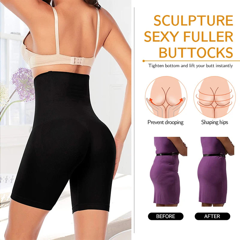 Womens Tummy Control Shapewear Shorts High Waisted Body Shaper Panties Slip Shorts Under Dresses Thigh Slimmer Waist Trainer