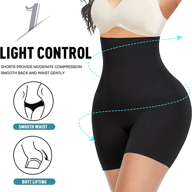 Womens Tummy Control Shapewear Shorts High Waisted Body Shaper Panties Slip Shorts Under Dresses Thigh Slimmer Waist Trainer