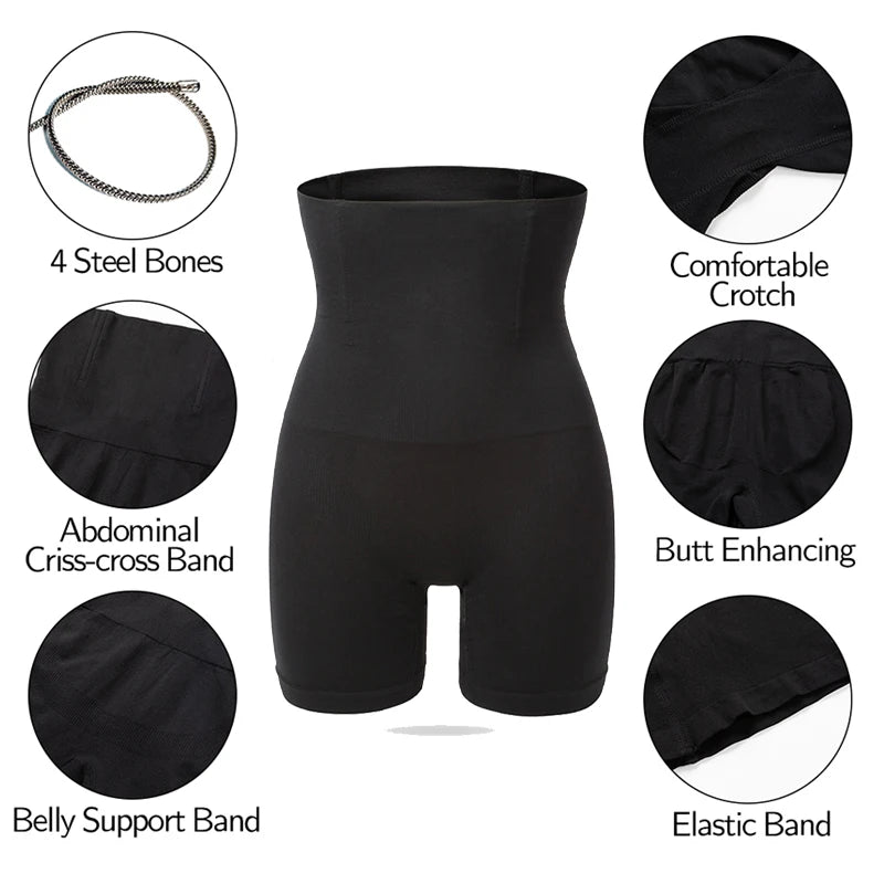 Womens Tummy Control Shapewear Shorts High Waisted Body Shaper Panties Slip Shorts Under Dresses Thigh Slimmer Waist Trainer