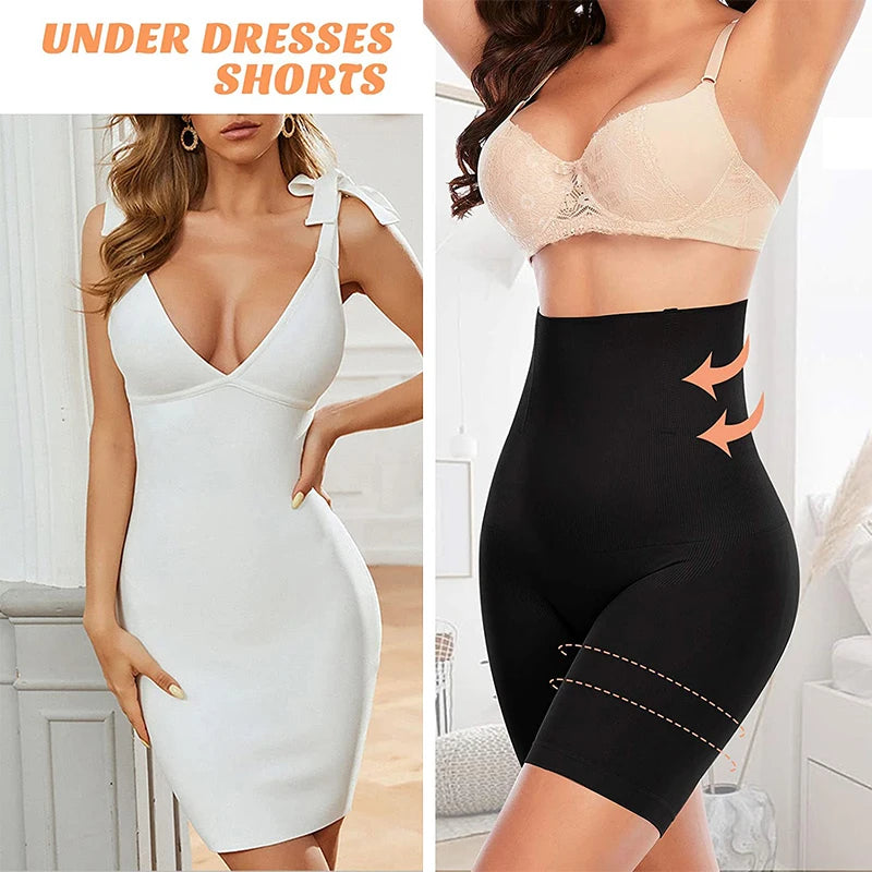 Womens Tummy Control Shapewear Shorts High Waisted Body Shaper Panties Slip Shorts Under Dresses Thigh Slimmer Waist Trainer