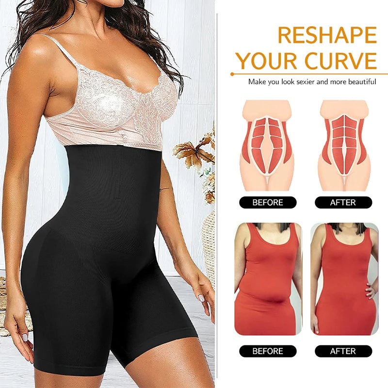 Womens Tummy Control Shapewear Shorts High Waisted Body Shaper Panties Slip Shorts Under Dresses Thigh Slimmer Waist Trainer